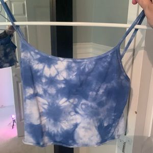 Aeropostale blue tie dye crop tank, size small
